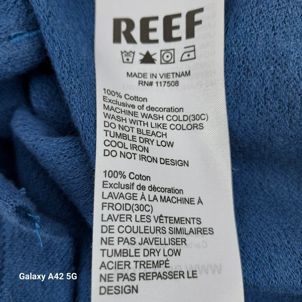 Reef Mens Blue Short Sleeve Pocket Polo‎ Shirt Size Medium